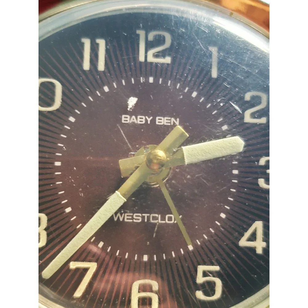 Vintage Westclox Baby Ben Wind Up Glow in Dark Hands Alarm Clock Works!